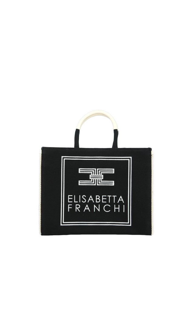 Torebka Elisabetta Franchi Logo Nero Burro