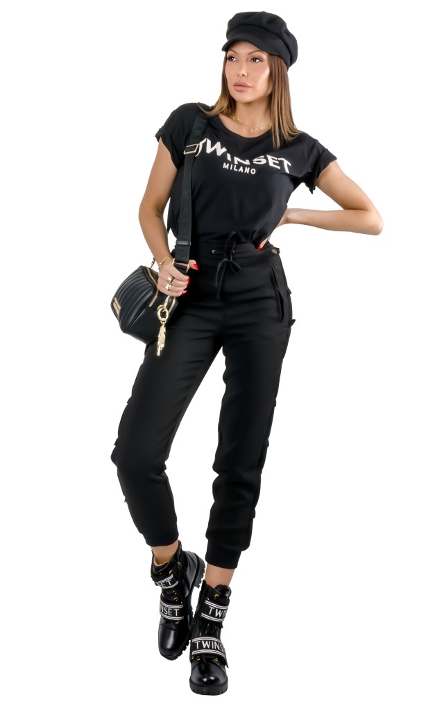 T-shirt Twin Set Logo Nero
