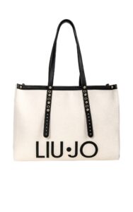 Torba Shopper Liu Jo Agil Logo Bianco Lana