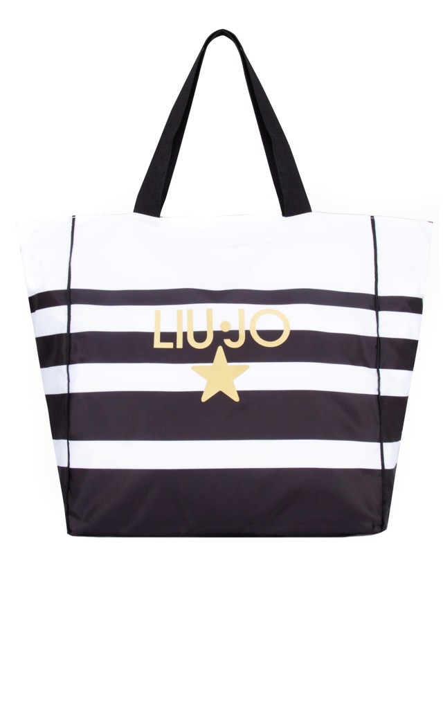 Torba Plażowa Liu Jo Bianco Ottico Nero
