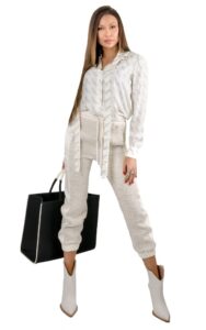Spodnie Joggers Twin Set Avorio