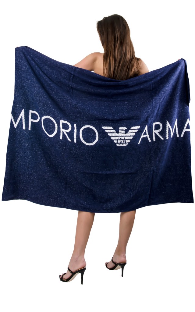 Ręcznik Emporio Armani Beachwear Indigo Blue
