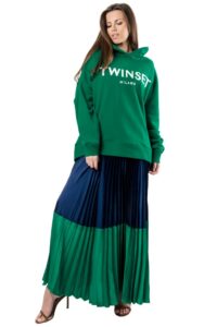 Bluza Twin Set Logo Green Pitone