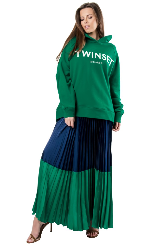 Bluza Twin Set Logo Green Pitone