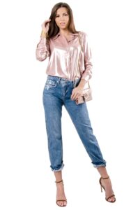 Jeansy Liu Jo Twisted Logo Denim Blue Crisp