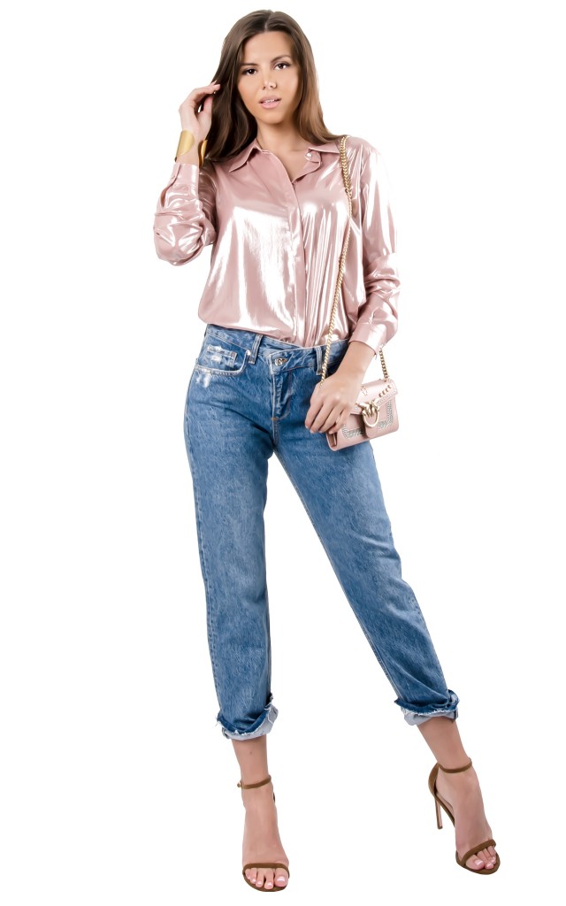 Jeansy Liu Jo Twisted Logo Denim Blue Crisp