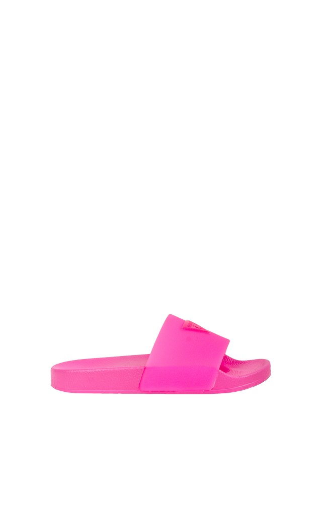 Klapki Guess Logo Neon Pink