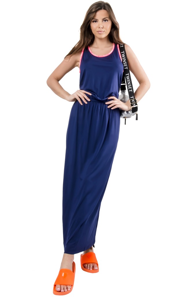 Sukienka Nocna Maxi Underwear Armani Navy Blu