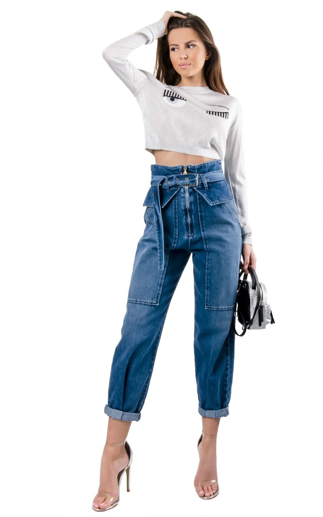 Spodnie Wysoki Stan Patrizia Blue Indigo