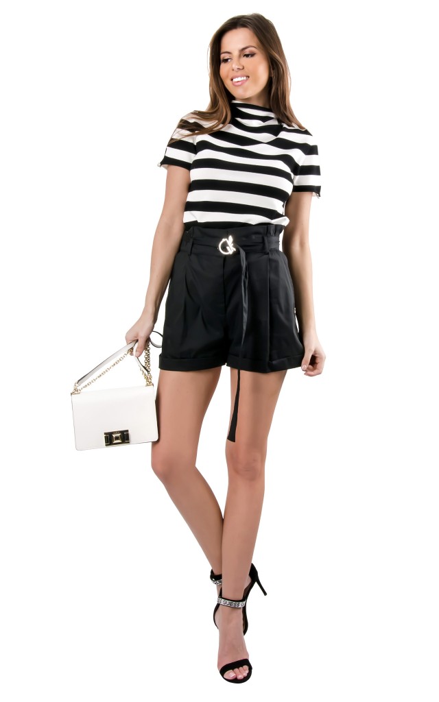 Sweter Golf Stripes Twin Set Riga Nero