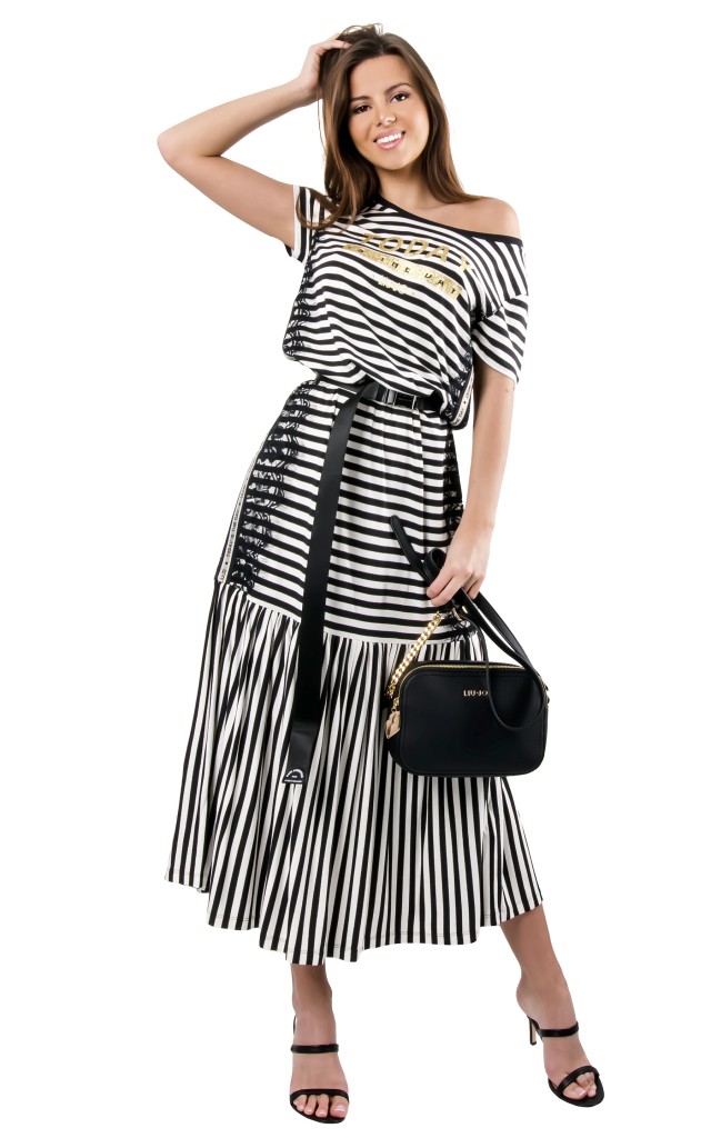 Sukienka Maxi Liu Jo Stripes Gold Logo