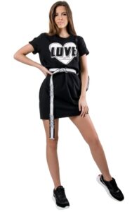 Sukienka Love Moschino Big Logo Nero