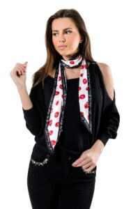 Szal Satynowy Guess Groszki Lips Black