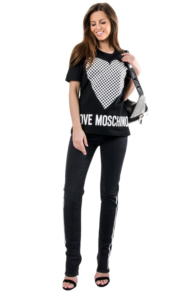 T-shirt Szachownica Moschino Black
