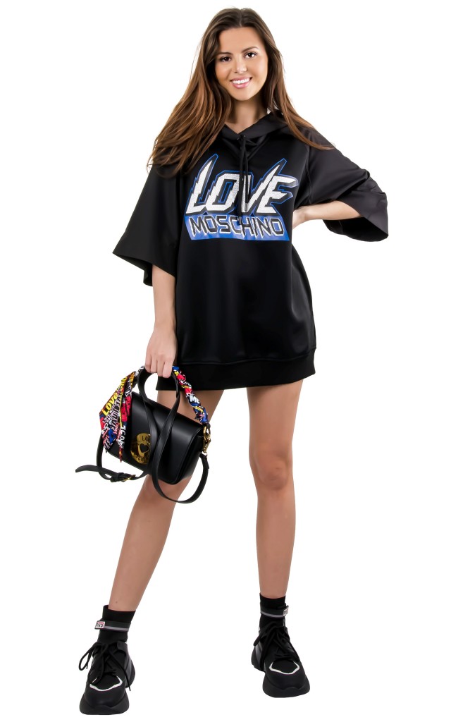 Bluza Maxi Moschino Logo Black