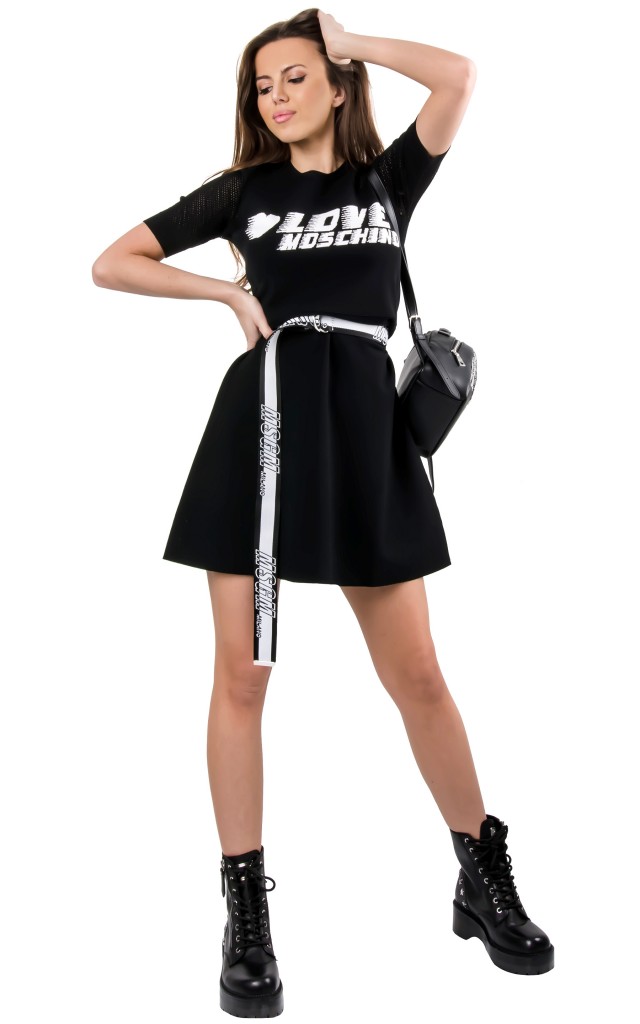 Sukienka Love Moschino Logo Black