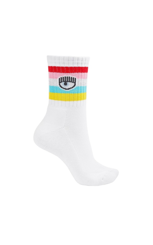 Skarpetki Short Stripes Chiara White