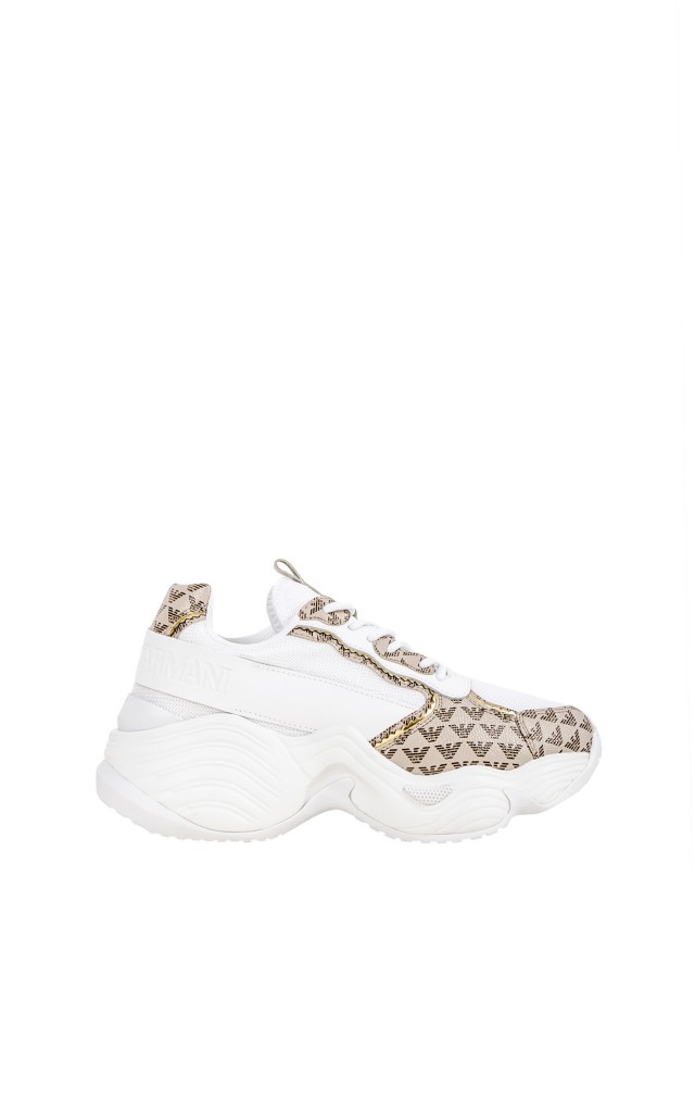 Sneakersy Logomania Armani White Gold