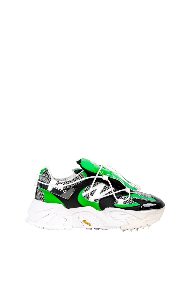 Sneakersy Z Odpinanym Językiem Iceberg Verde Fluo