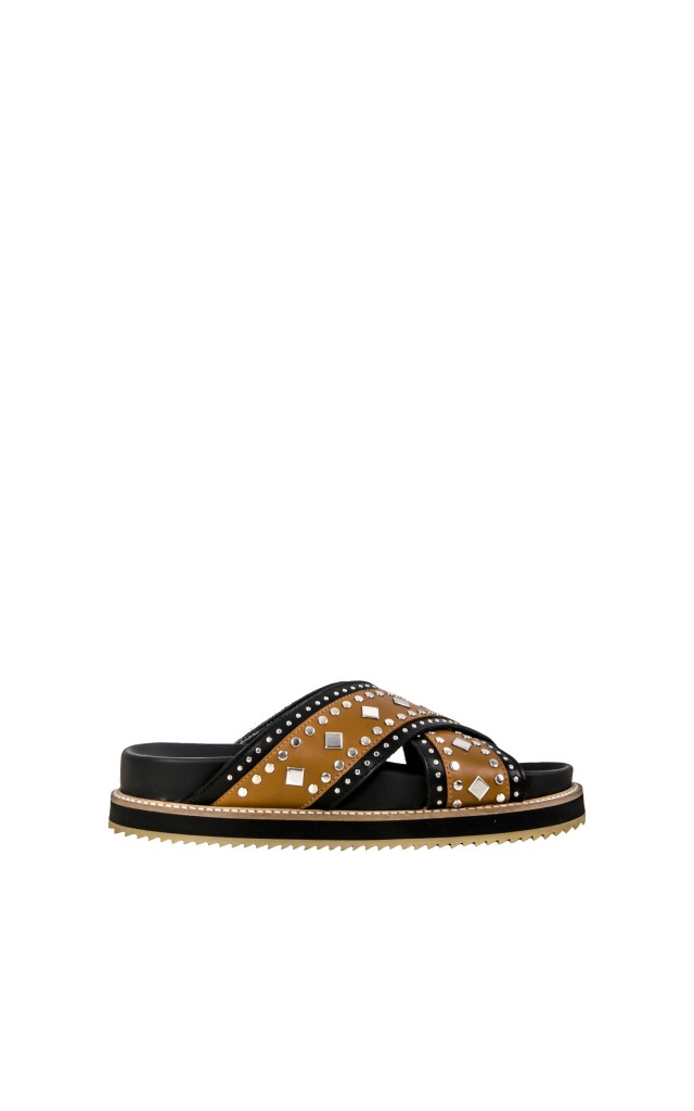 Klapki Aztec Twin Set Nero Cuoio