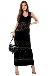 Sukienka Maxi Twin Set U&B Logo Nero