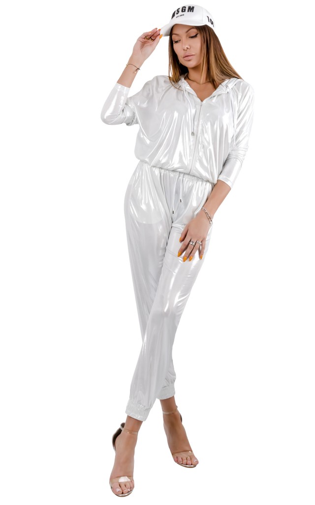 Spodnie Pinko C-Clique  Laminato Bianco