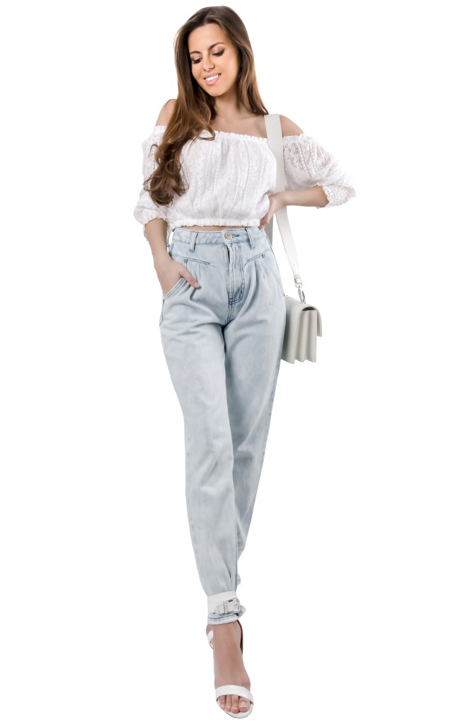 Top Hiszpanka Koronka Guess White