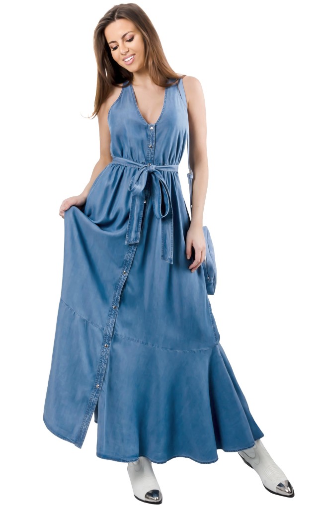 Sukienka Twin Set My Twin Maxi Denim Blue
