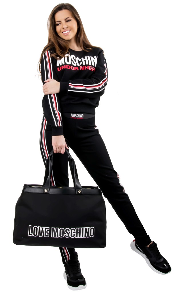 Bluza Moschino Underwear Lampas Logo Nero