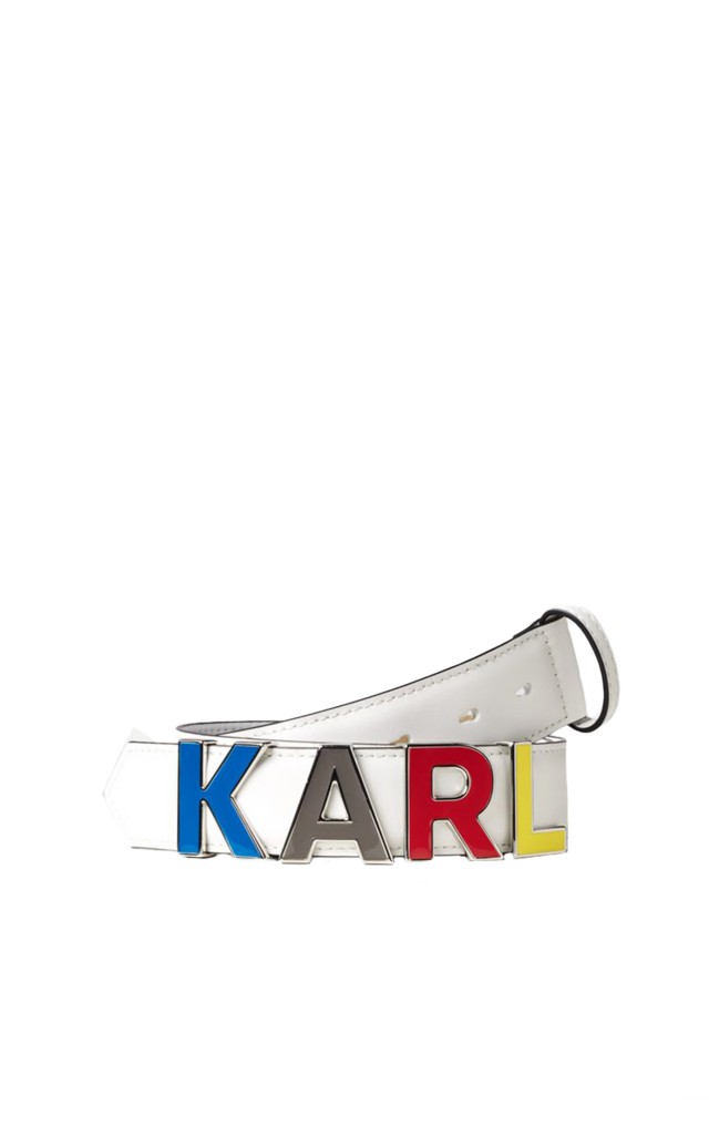 Pasek Karl Lagerfeld Literki Logo White