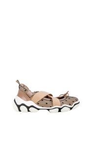 Sneakersy Z Wiązaniem Koronka Red Valentino Logo Nude