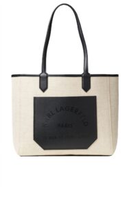 Torebka Karl Lagerfeld Tote Canvas Natural Black