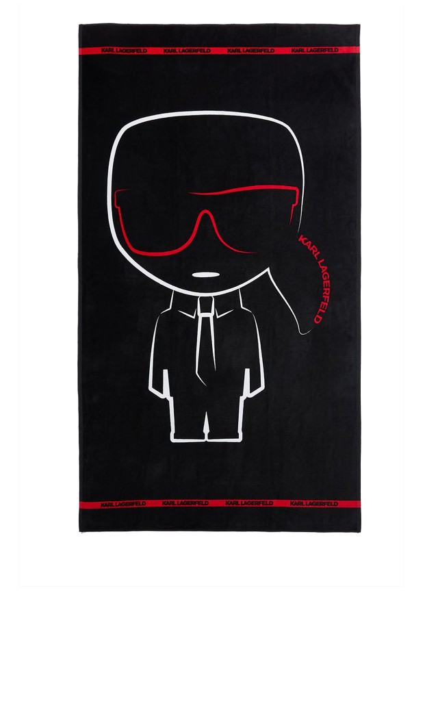 Ręcznik Plażowy Karl Lagerfeld Ikonik Towel Black