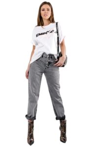 T-shirt Luźny Emporio Armani Bianco Otto
