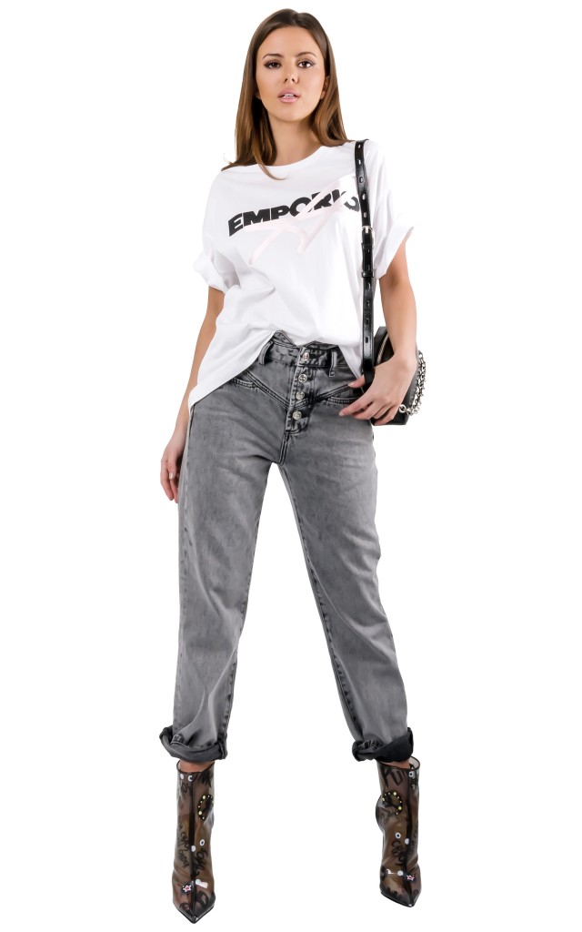 T-shirt Luźny Emporio Armani Bianco Otto