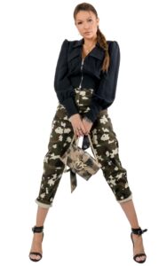 Spodnie Militarne Pinko Logo Military