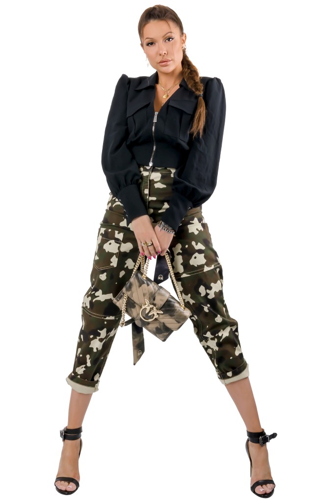 Bluza Krótka Rozpinana Pinko Logo Black
