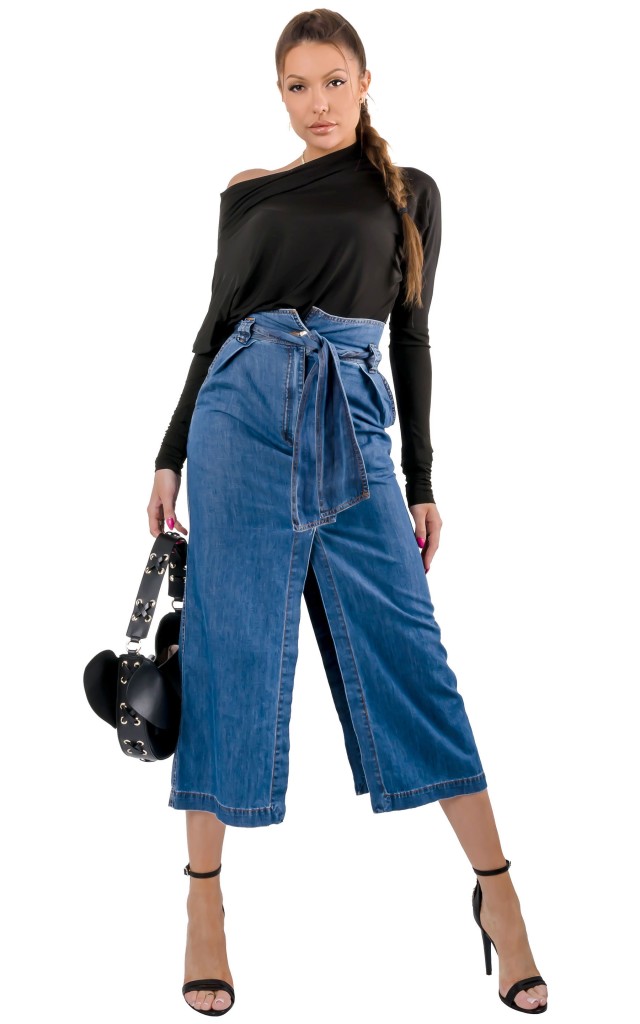 Spódnica Maxi Z Rozcięciem Denny Rose Blue