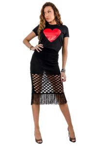 T-shirt Luźny Z Nadrukiem Love Moschino Heart Nero