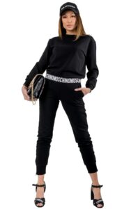 Bluza Ze Ściągaczem Moschino Underwear Logo Black