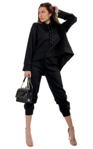 Bluza Luźna Z Kapturem Emporio Armani Logo Nero