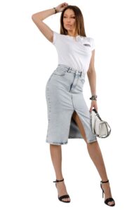 Spódnica Jeansowa Ołówkowa MSGM Milano Washed