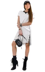 Sukienka Z Napami Karl Lagerfeld Logo White