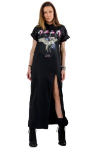 Sukienka Maxi Z Rozcięciem MSGM Nero