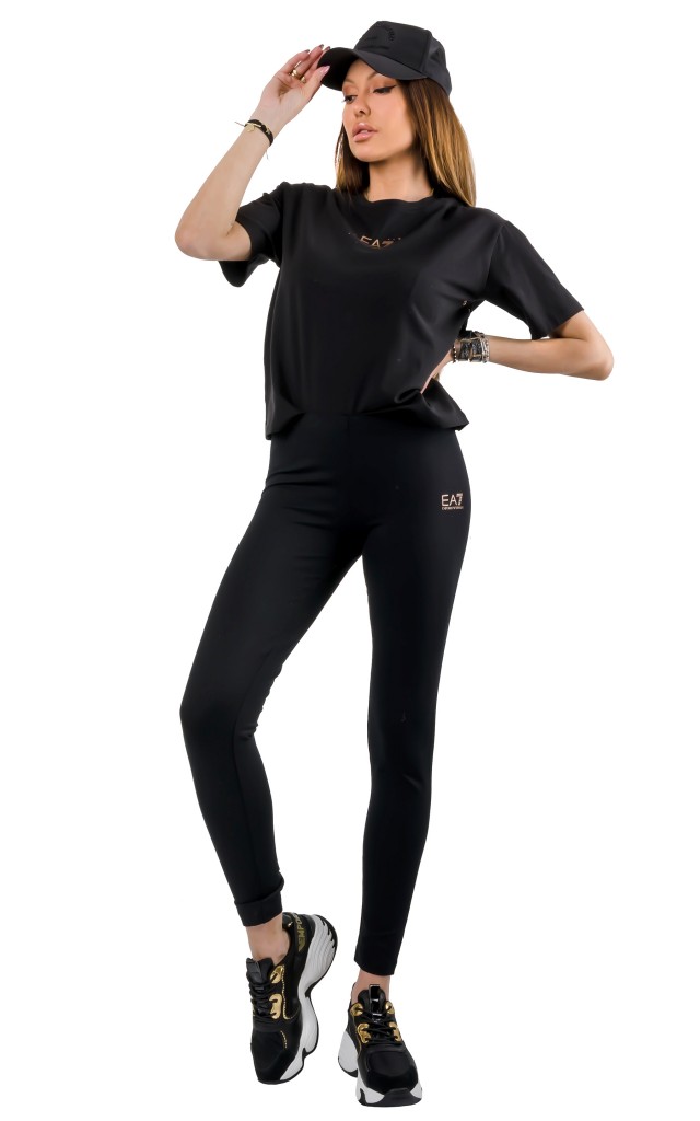 T-shirt Luźny Z Nadrukiem Emporio Armani Black