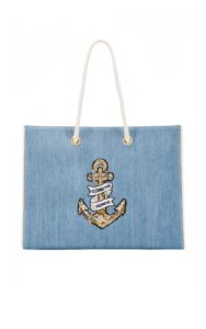 Torebka Shopper Elisabetta Franchi Light Blue