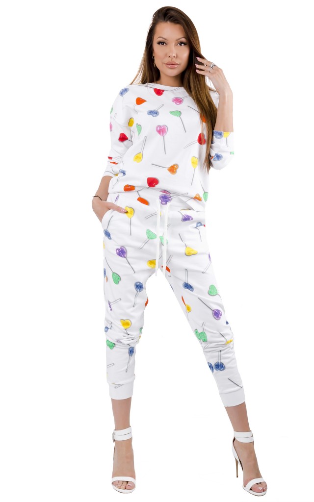 Bluza Dresowa Love Moschino Logo Bianco