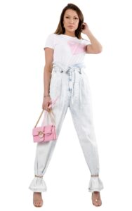 T-shirt Z Nadrukiem Love Moschino Logo White