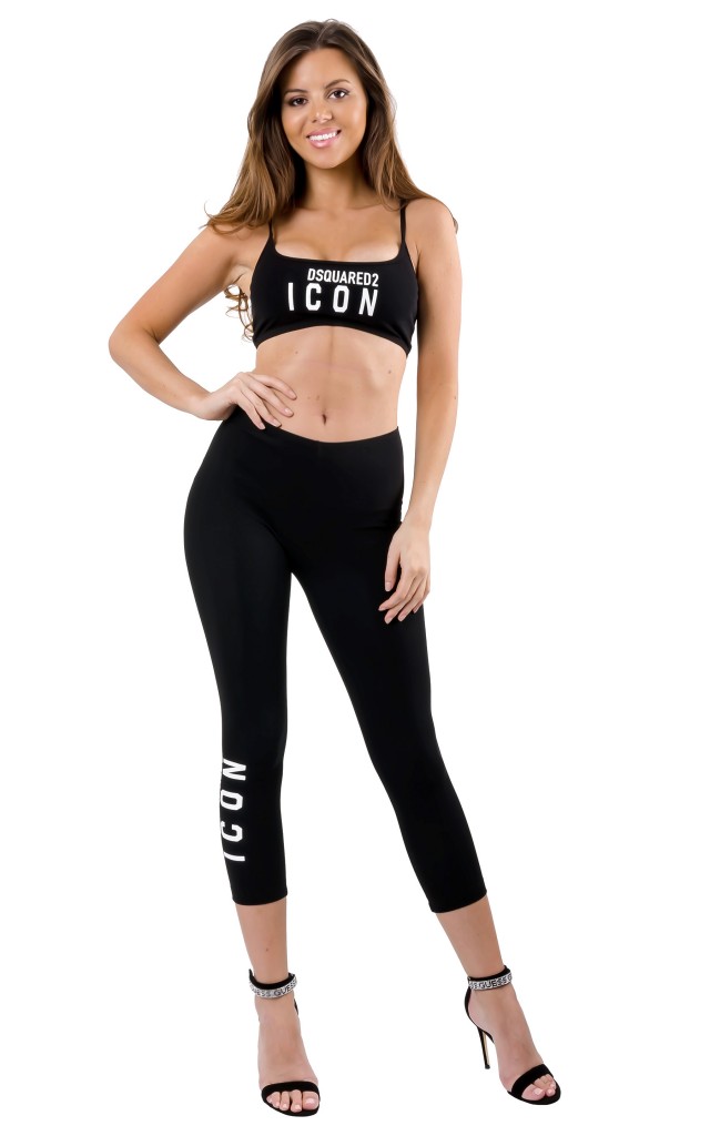 Legginsy Icon Dsquared2 Underwear Logo Nero