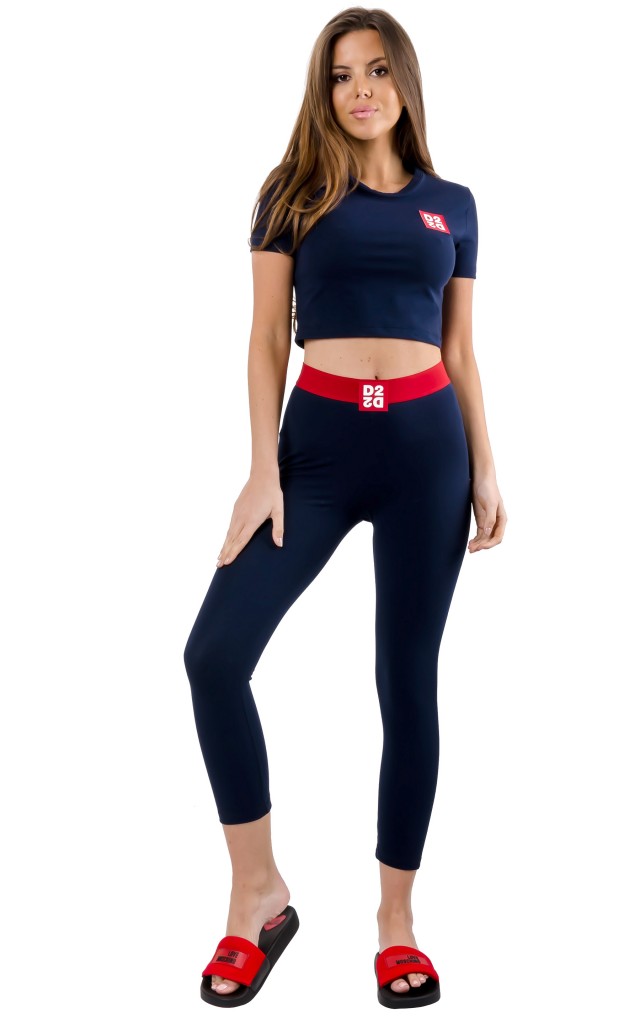 Legginsy Dsquared2 Underwear Logo Navy Blue